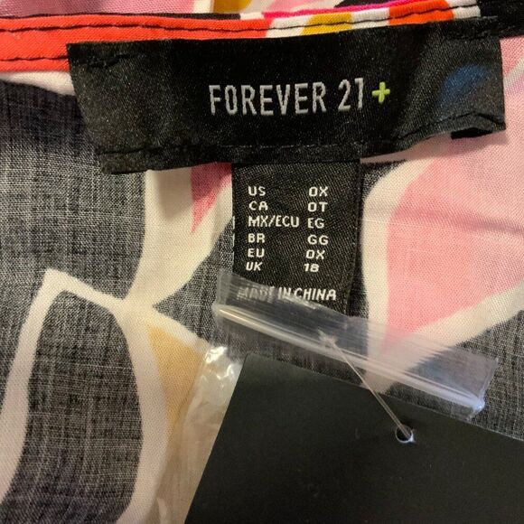 Forever 21+ Multi Color Abstract Print Maxi Dress Size 0X New - Picture 10 of 12